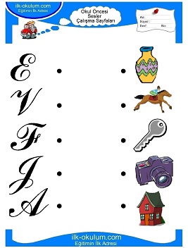 Çocuklar İçin Ses Eşleştirme Çalışma Sayfaları 